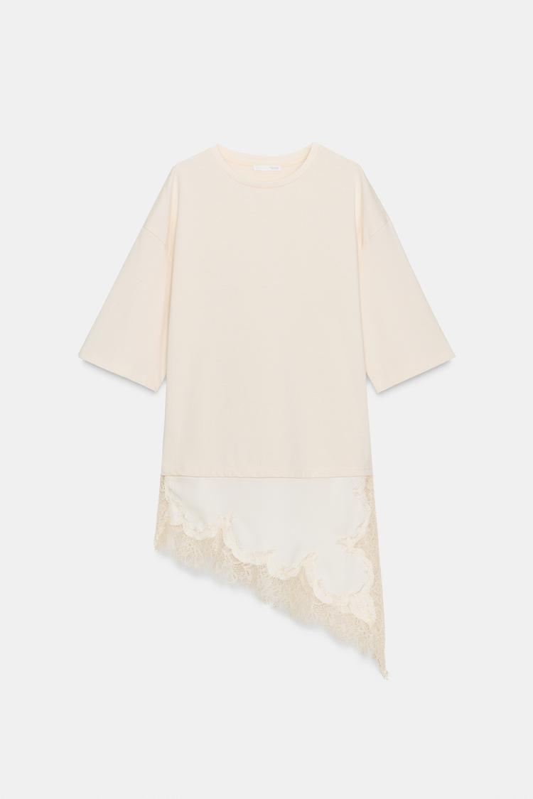 T-SHIRT BIMATIÈRE DENTELLE