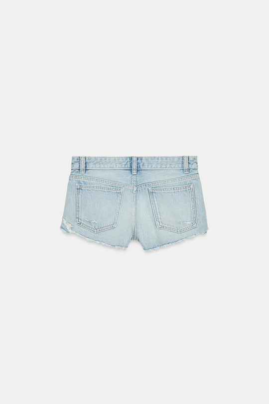 SHORT EN DENIM TRF DÉCHIRÉ TAILLE MOYENNE