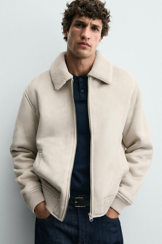 VESTE EFFET DAIM COMBINÉ