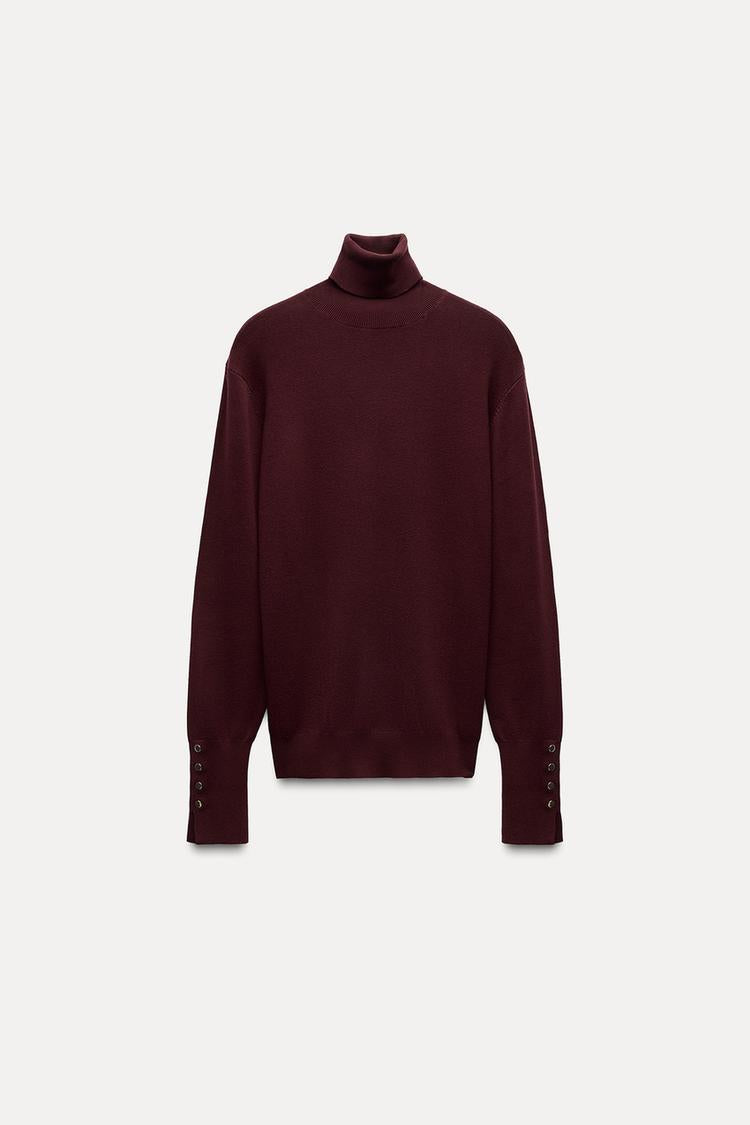 Pull basique en maille unie - Vert mousse