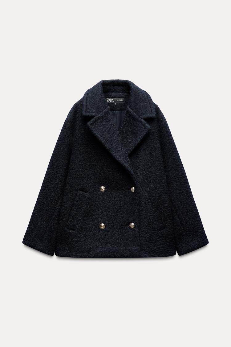 Manteau mis long bouclé - écru