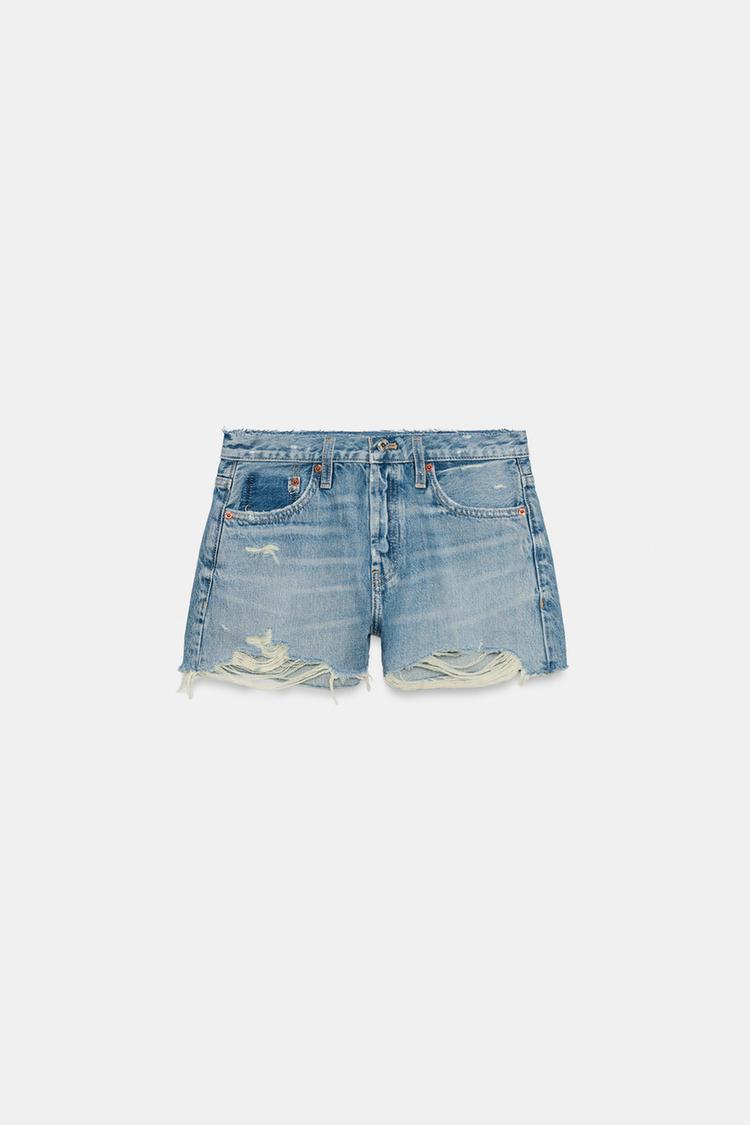 SHORT EN DENIM TRF DÉCHIRURES TAILLE MOYENNE