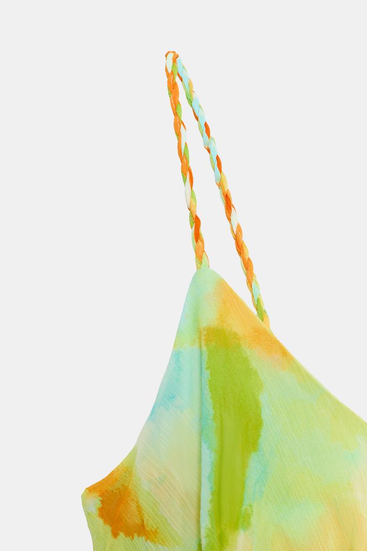 ROBE MI-LONGUE IMPRIMÉE À VOLANTS