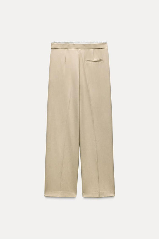 Pantalon large a taille double - Noir