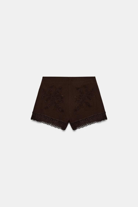 SHORT BRODÉ DENTELLE
