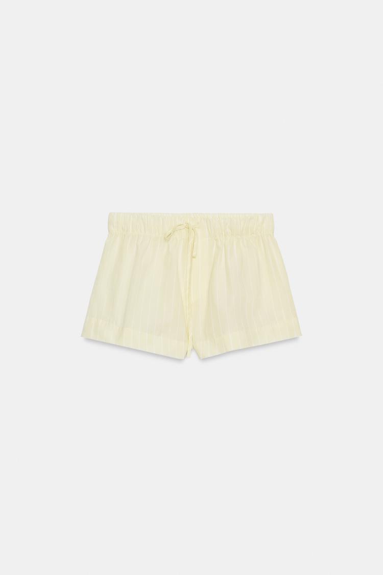 SHORT EN POPELINE À RAYURES