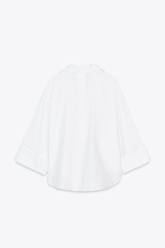 CHEMISE MANCHE LARGE AVEC LIN