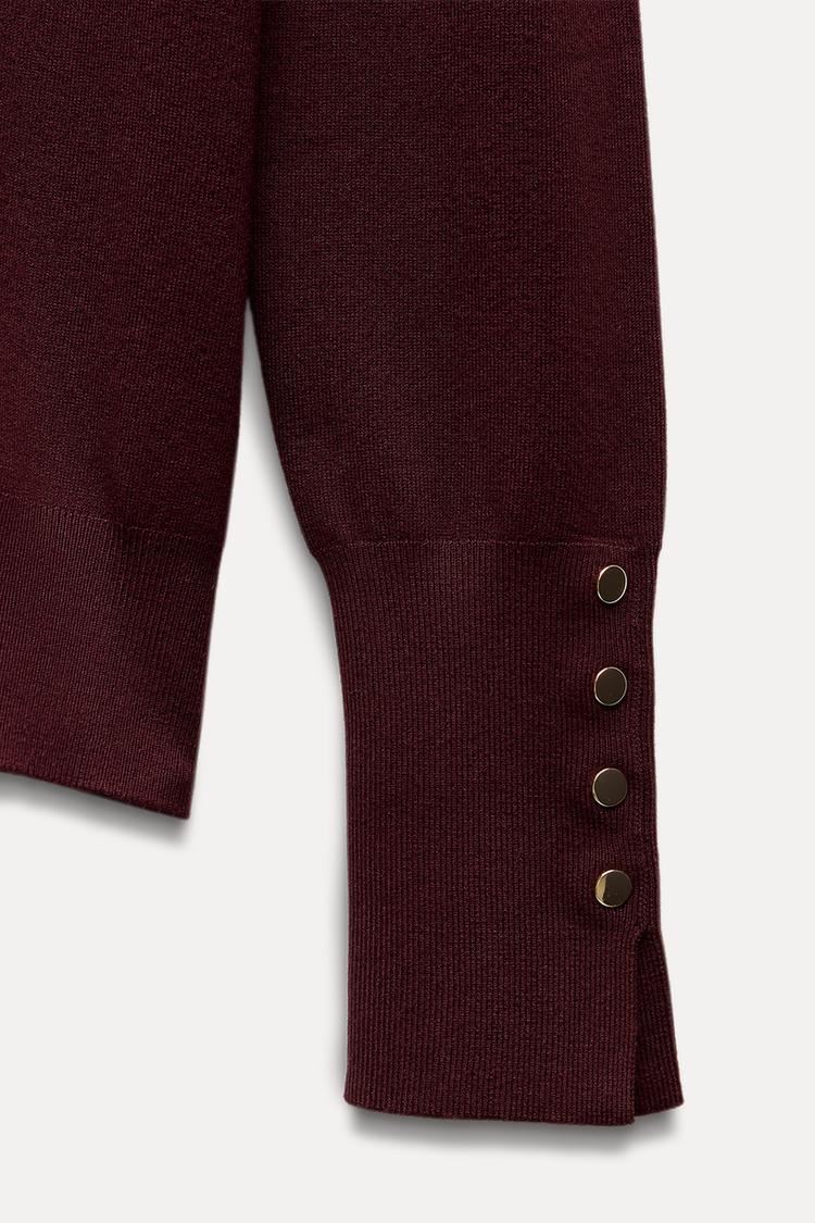 Pull basique en maille unie - Bordeaux