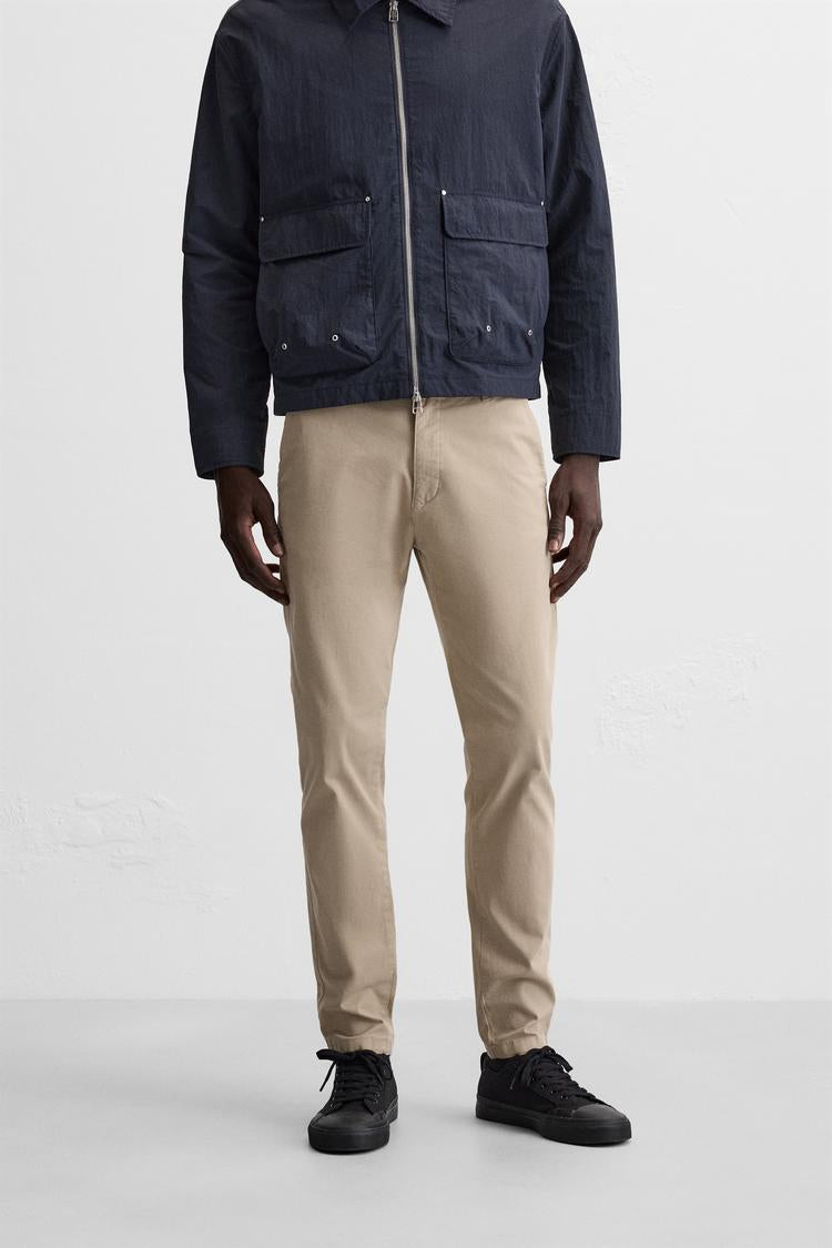 Pantalon chino coupe moulante - Vert moyen