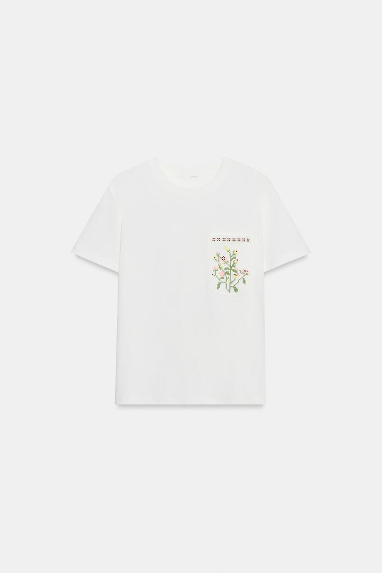 T-SHIRT POCHES BRODÉES