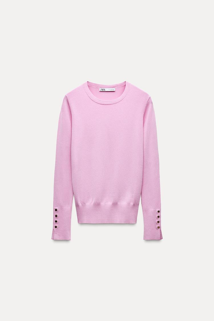 Pull basique en maille unie - écru