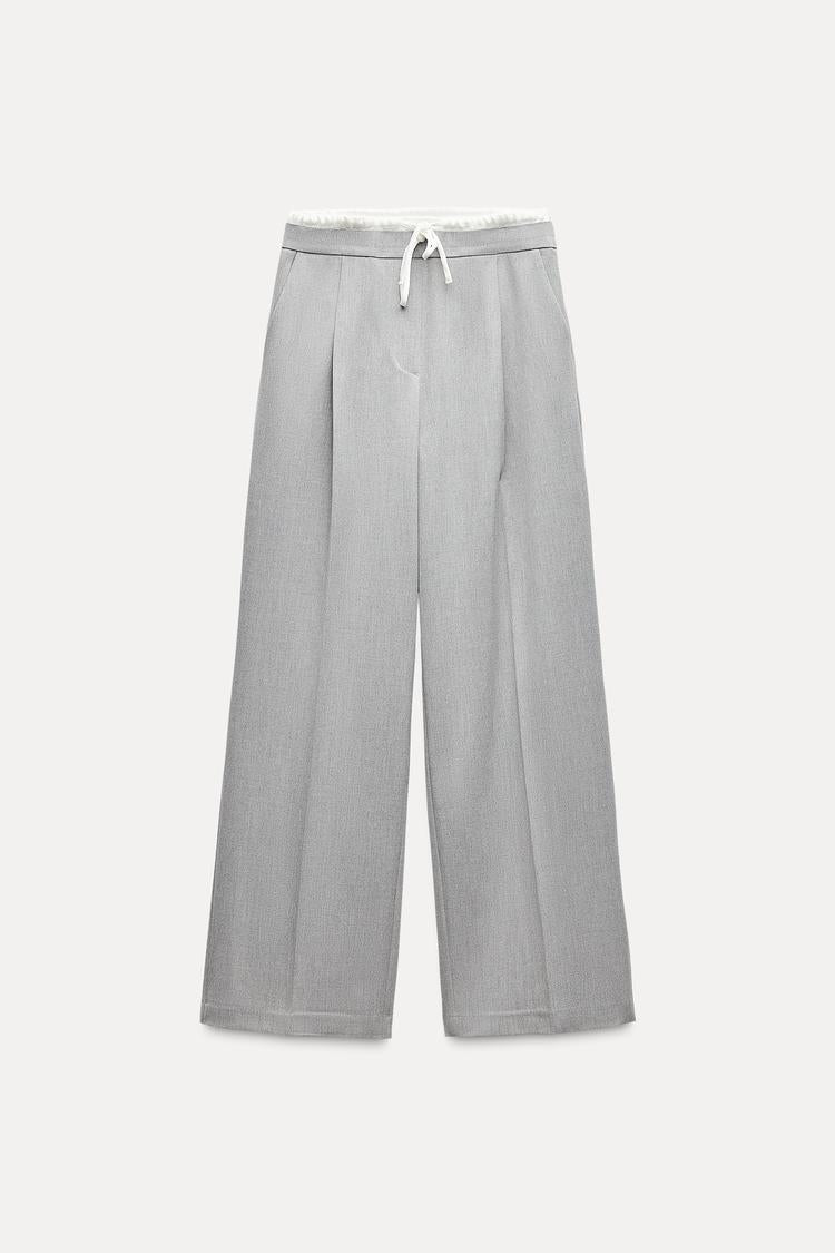 Pantalon large a taille double - Noir