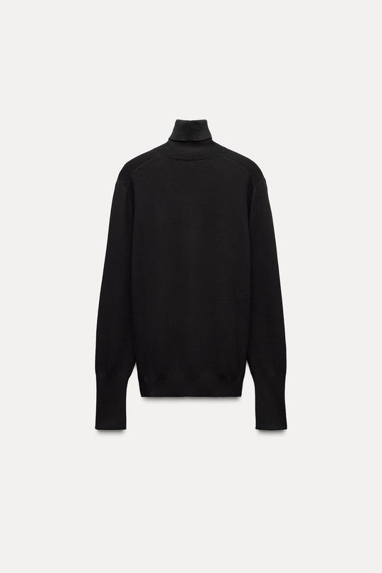 Pull basique en maille unie - Noir