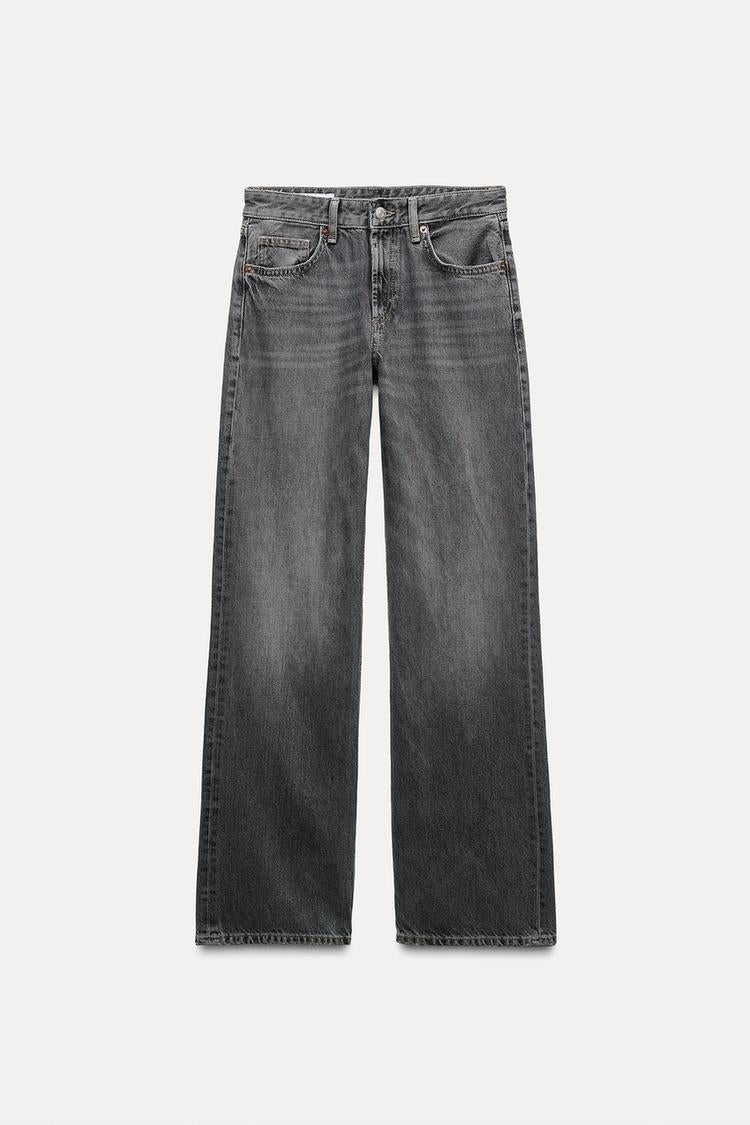 Jean trf wide leg taille normale - Bleu marine