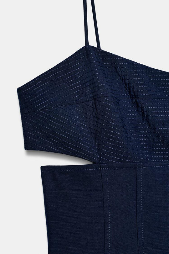 ROBE MI-LONGUE BRETELLES CUT OUT
