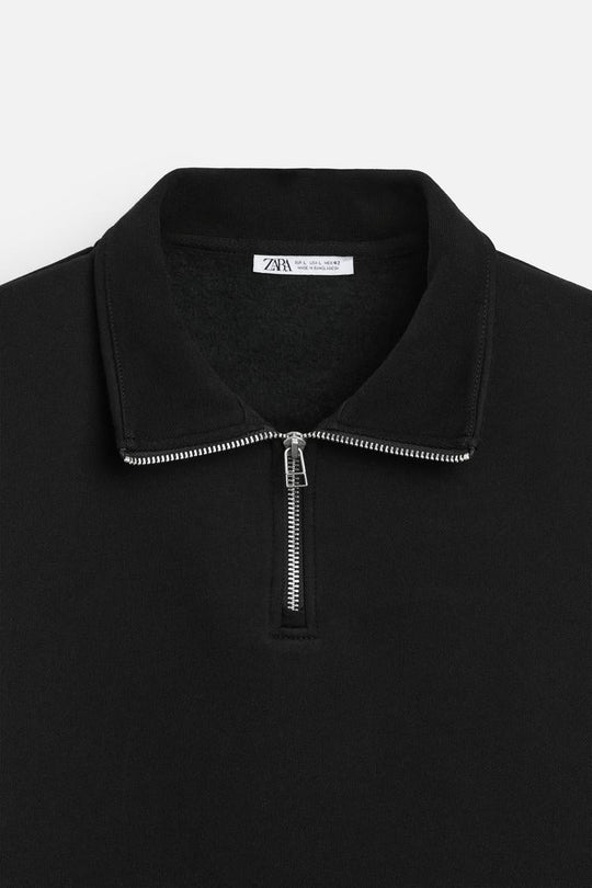 Sweat a zip sur le col - Gris Moyen
