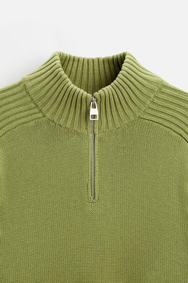 Pull à col cheminée avec zip - Noir