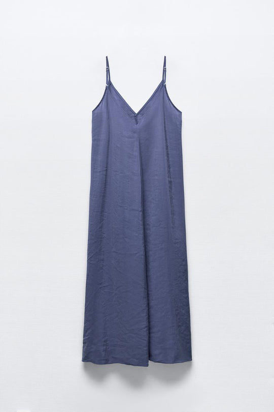 Robe fluide a volume - Bleu ancre