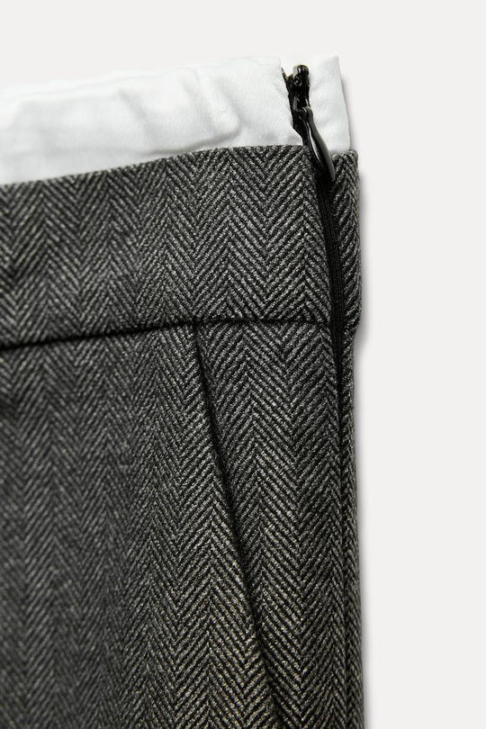 Pantalon large a taille double - Bleu marine