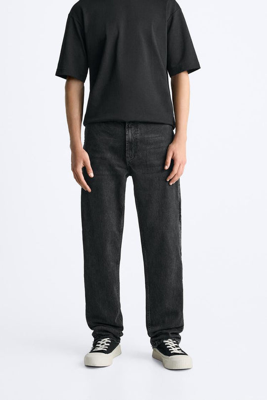 Jean flare fit zippé - Noir