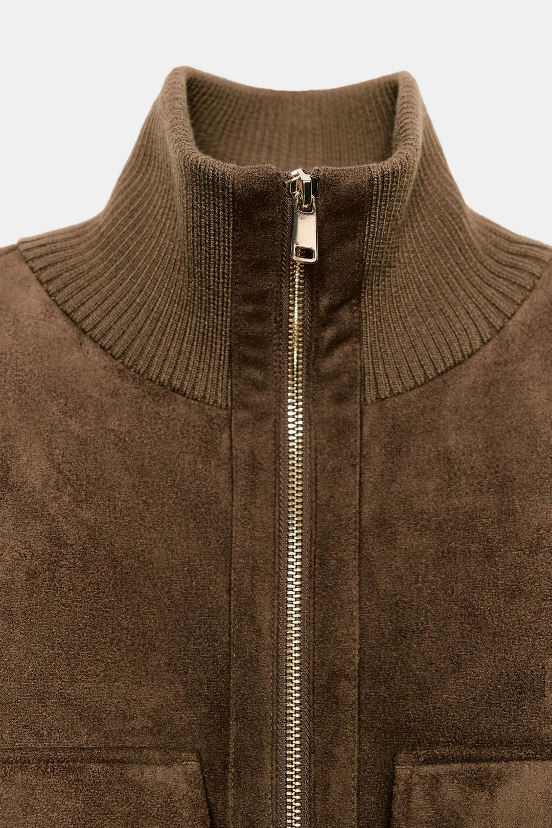 VESTE BOMBER COL MONTANT CÔTELÉ