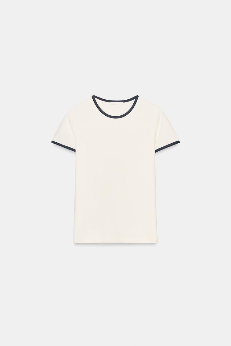 T-SHIRT LISERÉS EN CONTRASTE