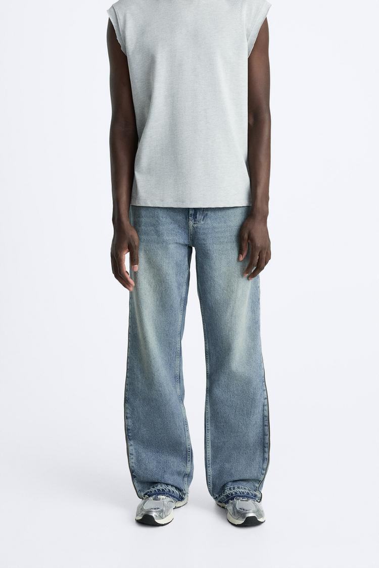Jean flare fit zippé - Noir