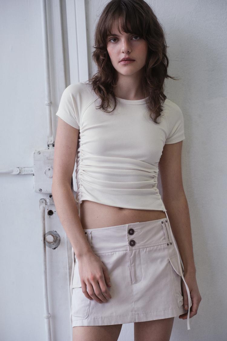 T-SHIRT FRONCÉ RÉGLABLE