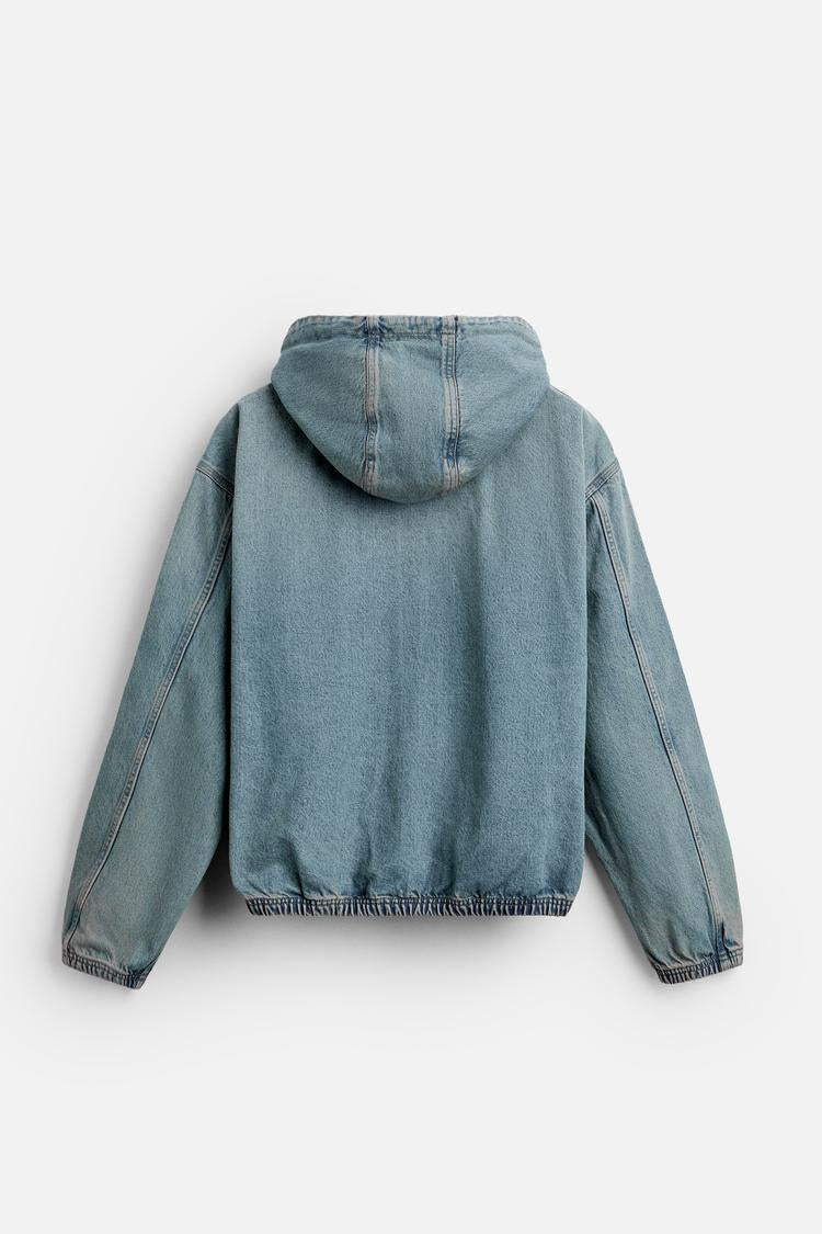 Sweat en jean à capuche