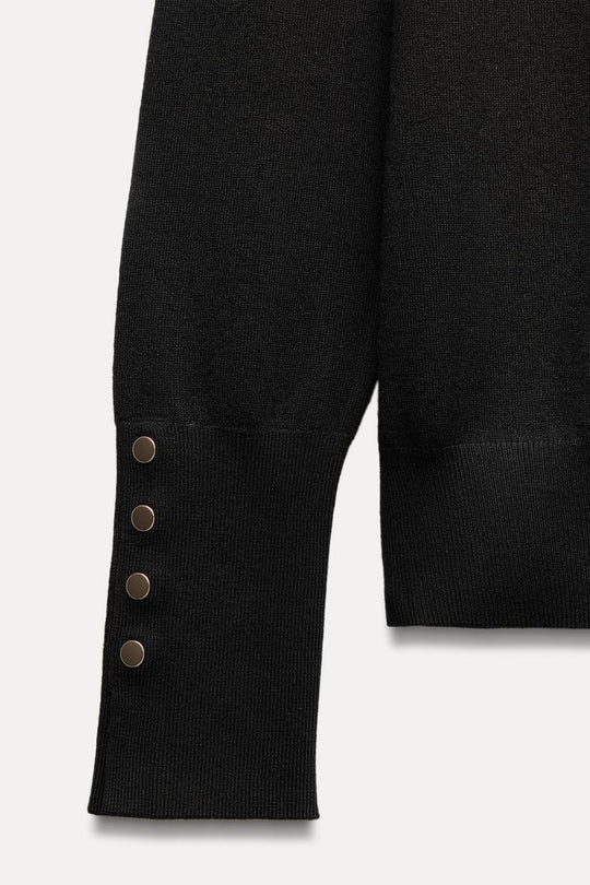 Pull basique en maille unie - Noir