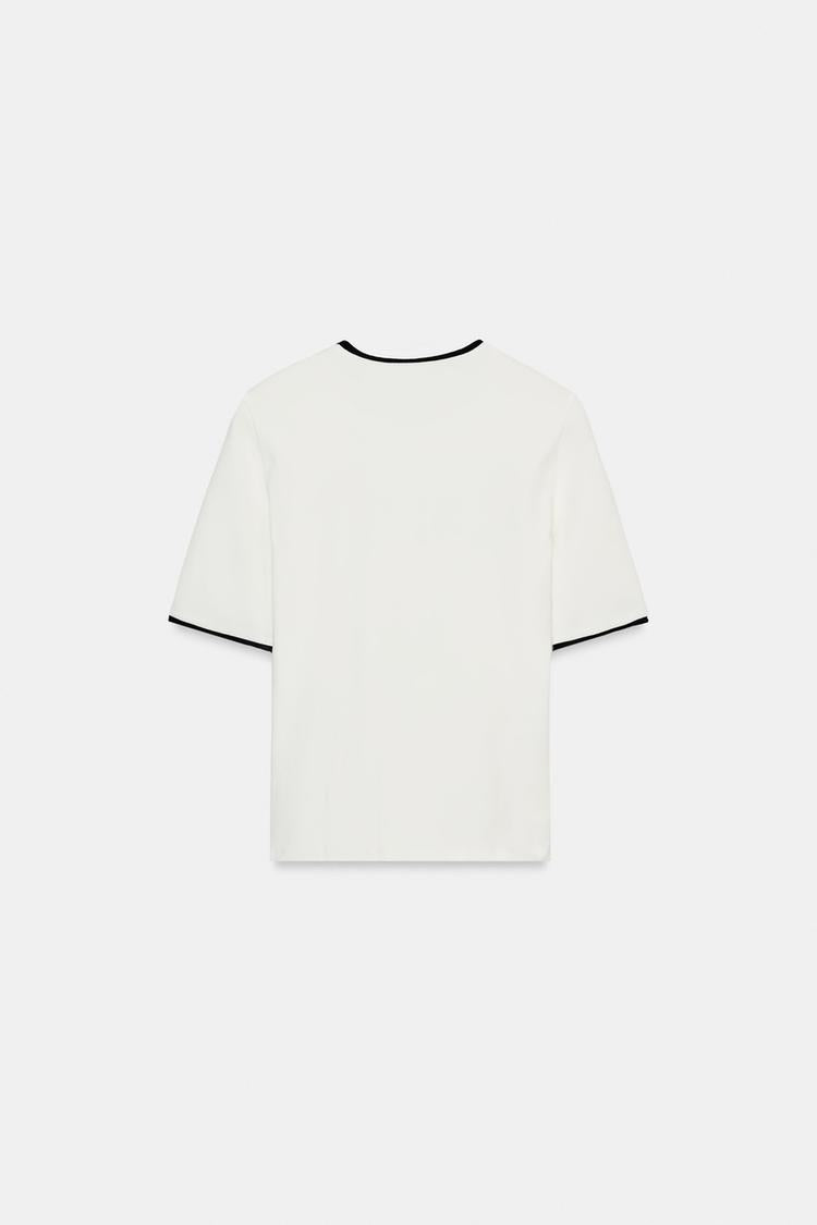 T-SHIRT INSCRIPTION LISERES CONTRASTANTS