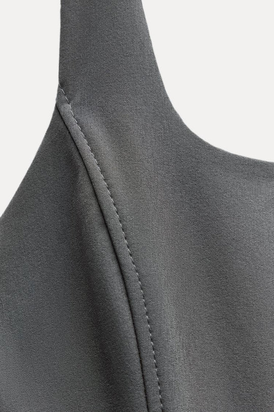 Robe style corset a plis- Gris