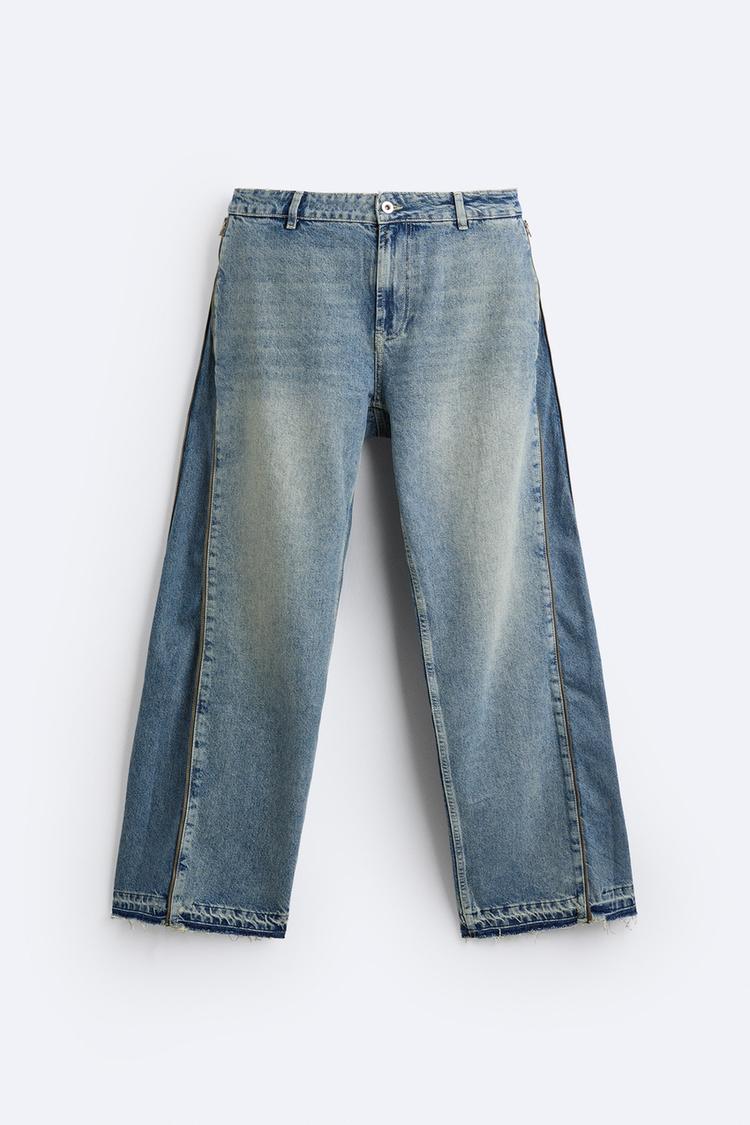 Jean flare fit zippé - Bleu