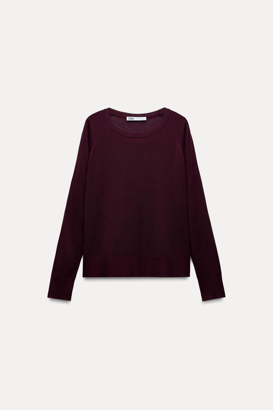 Pull basique en maille fine - Rouge