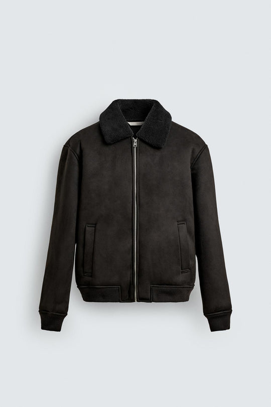 VESTE EFFET DAIM COMBINÉ