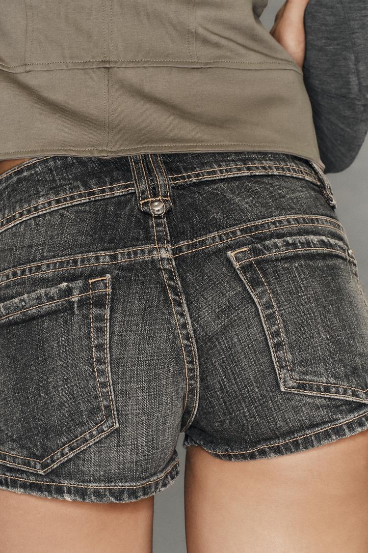 SHORT MINI EN DENIM TRF TAILLE BASSE