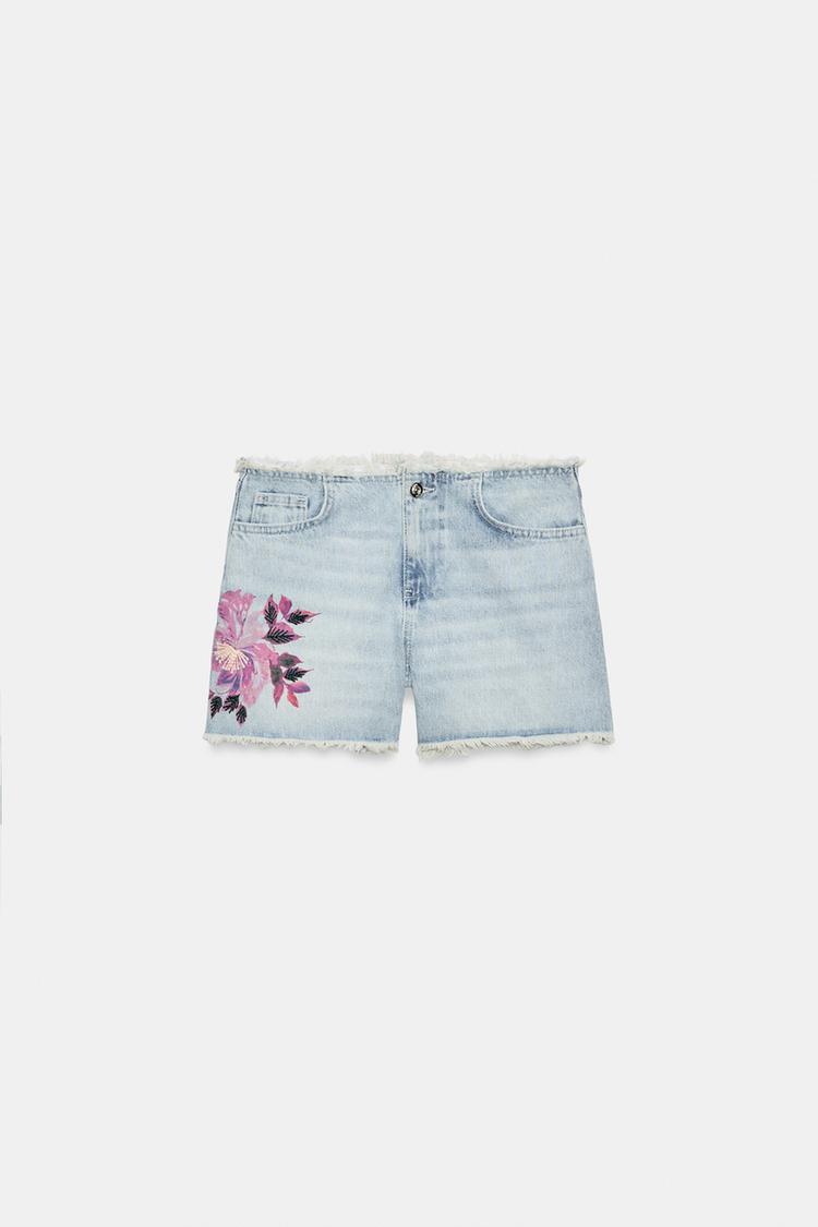 SHORT EN DENIM EFFILOCHÉ Z1975