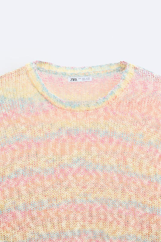Inside out-effect textured sweater