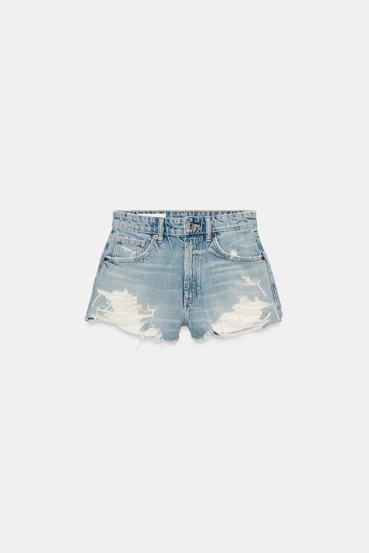SHORT EN DENIM TRF TAILLE HAUTE DÉCHIRURES