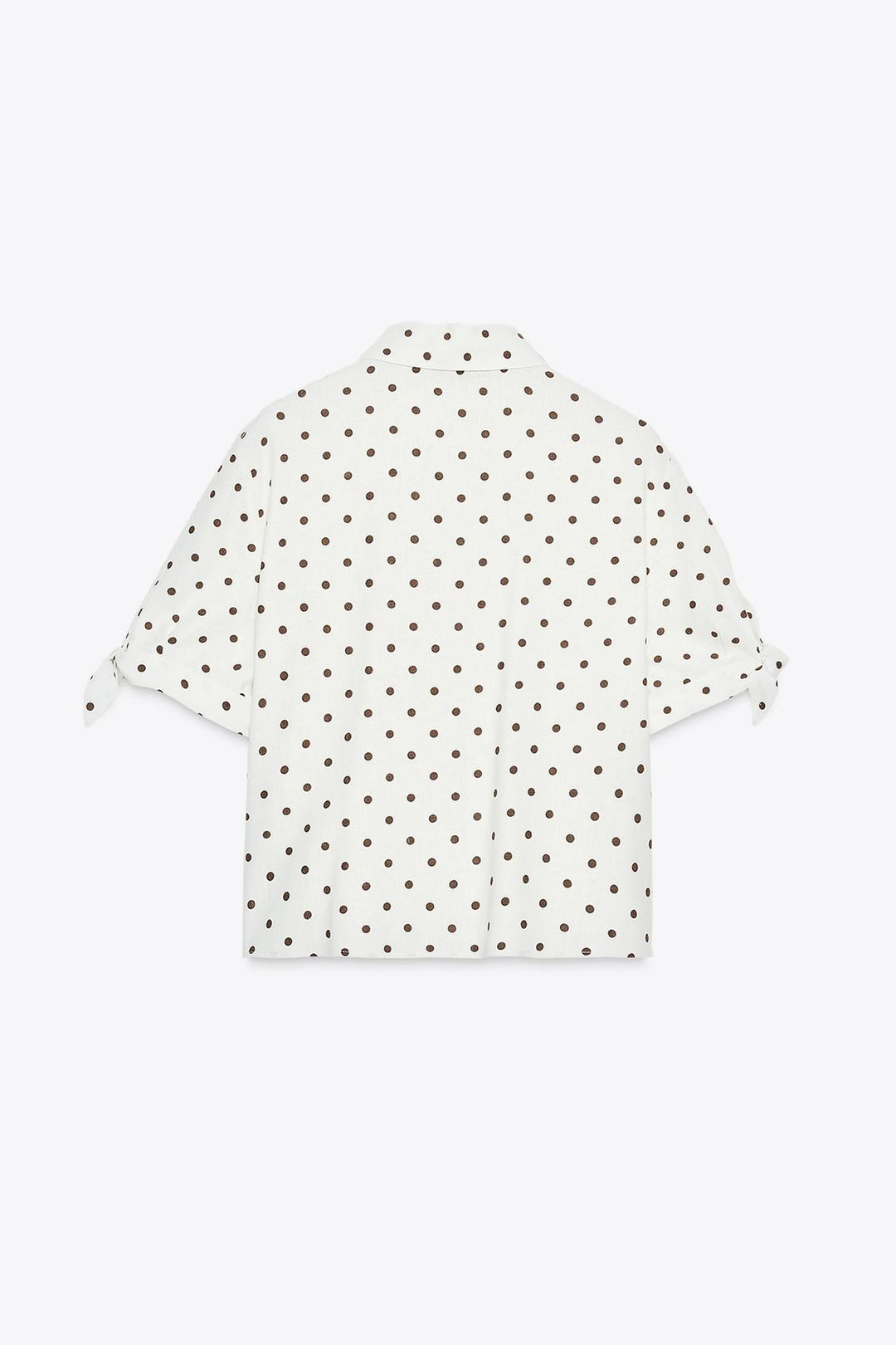 CHEMISE MANCHES COURTES AVEC LACETS EN RAMIE