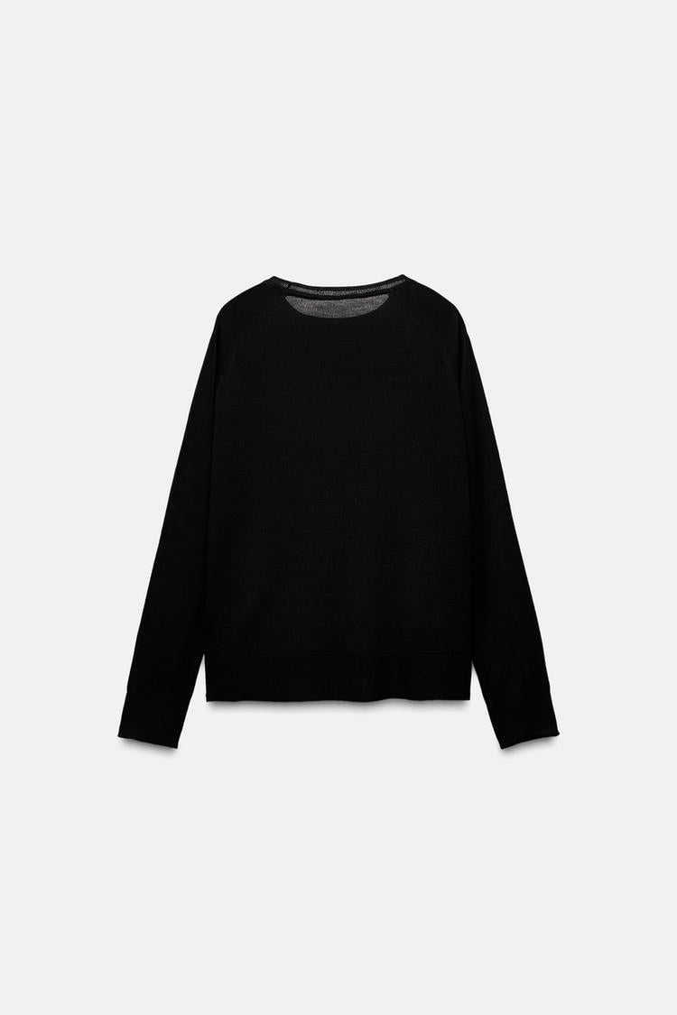 Pull basique en maille fine - bordeaux