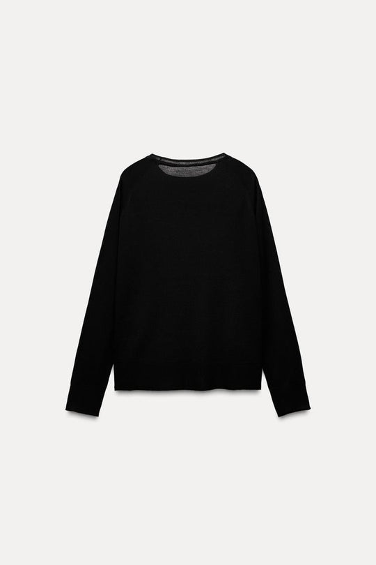 Pull basique en maille fine - bordeaux