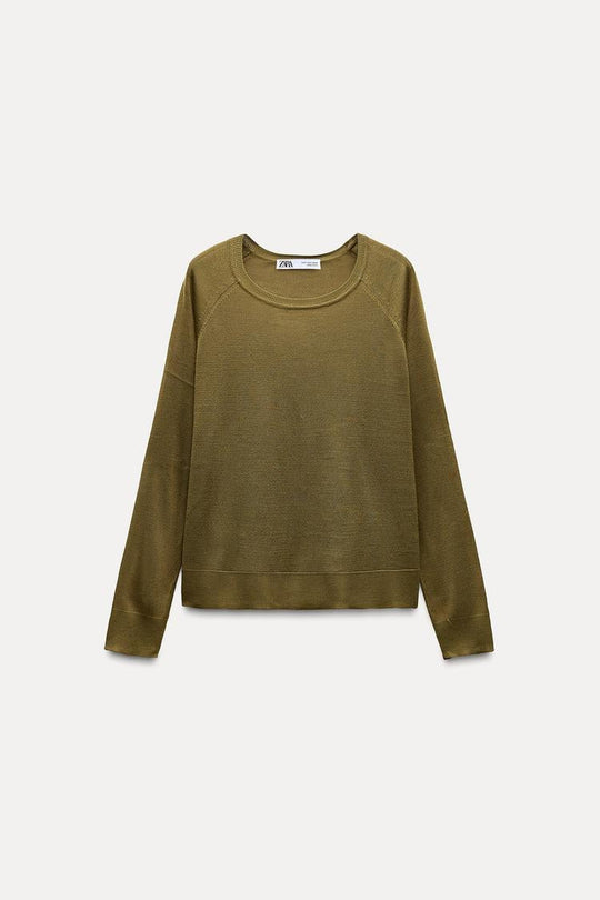 Pull basique en maille fine - Bleu