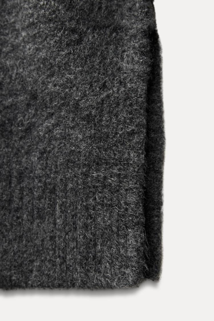 Pull court en maille douce - Gris moyen