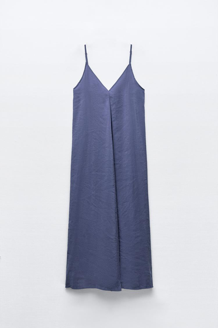 Robe fluide a volume - Bleu ancre