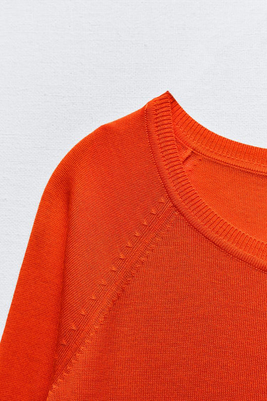 Pull basique en maille fine - Vert huile