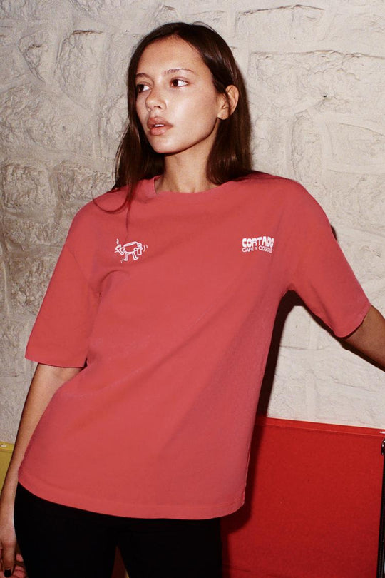 T-SHIRT EFFET DELAVE IMPRIME CORTADO