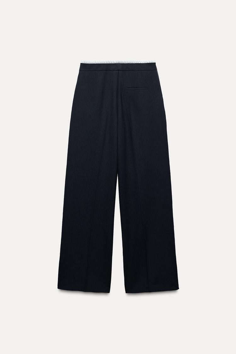Pantalon large a taille double - Gris