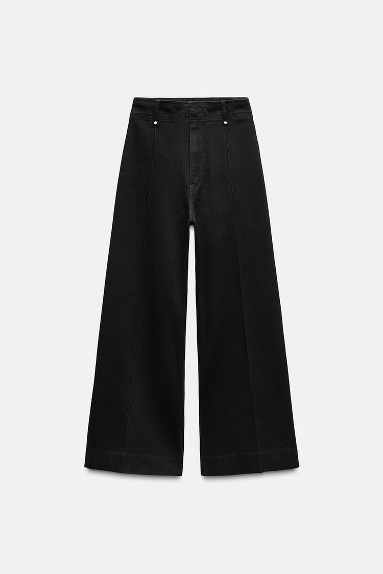 Jean coupe droite large et taille haute - Bordeaux