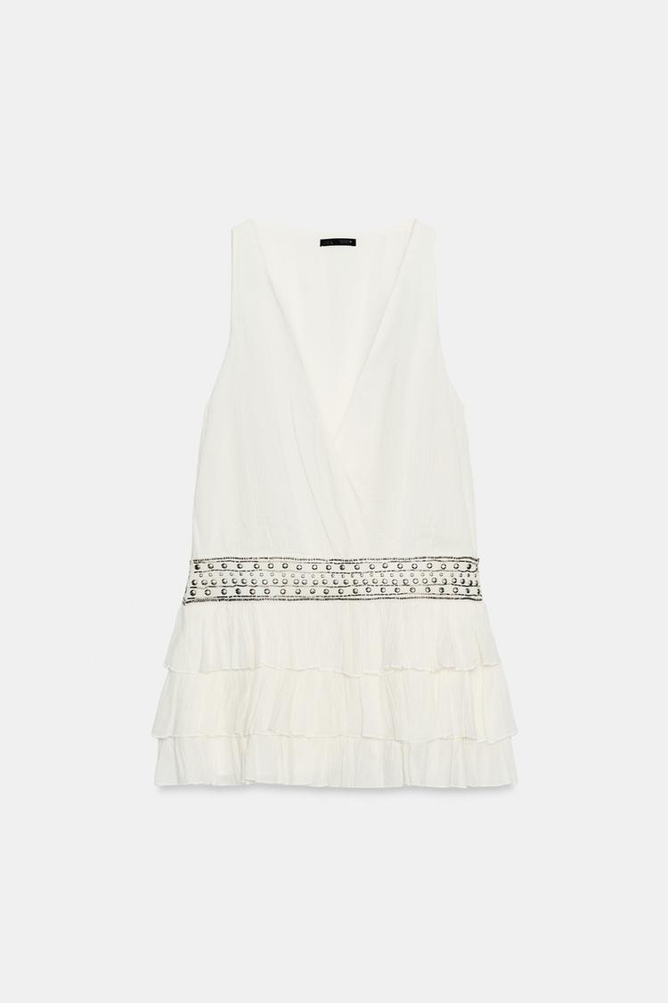 ROBE GAZE VOLANTS CLOUS
